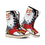 Cartoon Santa Claus Print Winter Boots