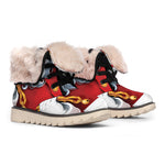 Cartoon Santa Claus Print Winter Boots