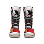Cartoon Santa Claus Print Winter Boots
