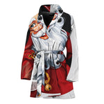 Cartoon Santa Claus Print Women's Bathrobe
