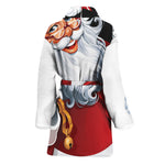 Cartoon Santa Claus Print Women's Bathrobe