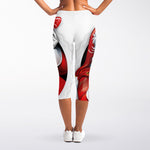 Cartoon Santa Claus Print Women's Capri Leggings