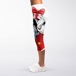 Cartoon Santa Claus Print Women's Capri Leggings