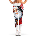 Cartoon Santa Claus Print Women's Leggings