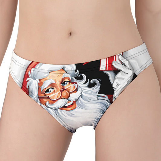 Cartoon Santa Claus Print Women's Panties