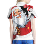 Cartoon Santa Claus Print Women's Polo Shirt