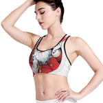 Cartoon Santa Claus Print Women's Sports Bra