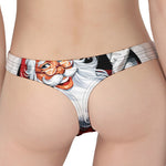 Cartoon Santa Claus Print Women's Thong