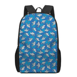 Cartoon Shark Pattern Print 17 Inch Backpack