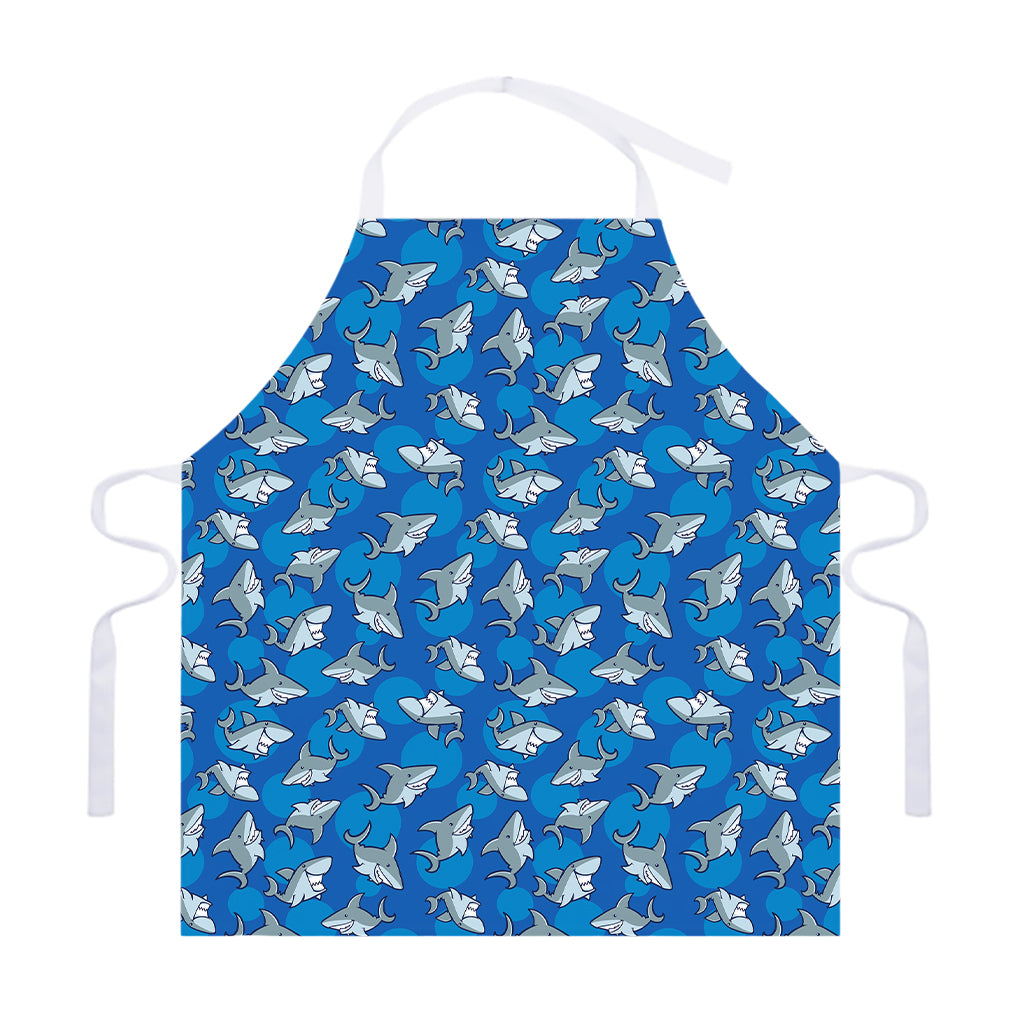 Cartoon Shark Pattern Print Adjustable Apron