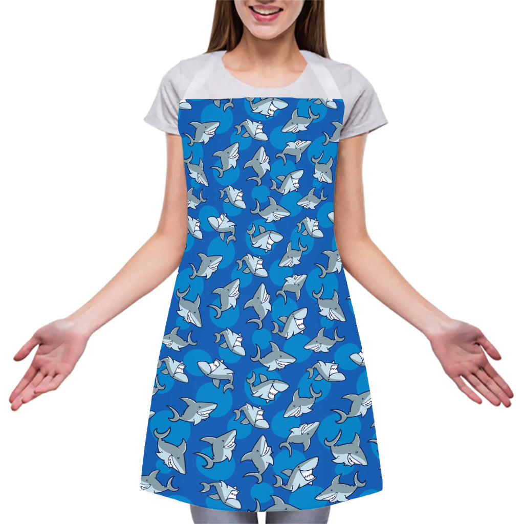 Cartoon Shark Pattern Print Adjustable Apron