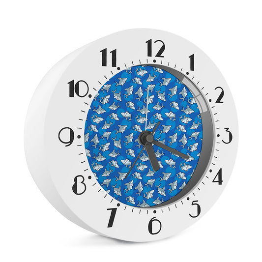 Cartoon Shark Pattern Print Alarm Clock