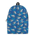 Cartoon Shark Pattern Print School Backpack