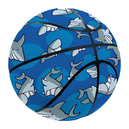 Cartoon Shark Pattern Print Basketball
