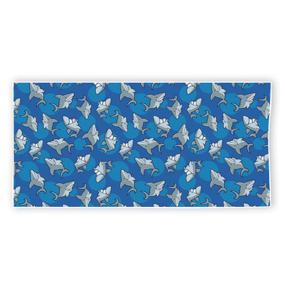 Cartoon Shark Pattern Print Beach Towel