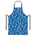 Cartoon Shark Pattern Print Bib Apron With Pocket