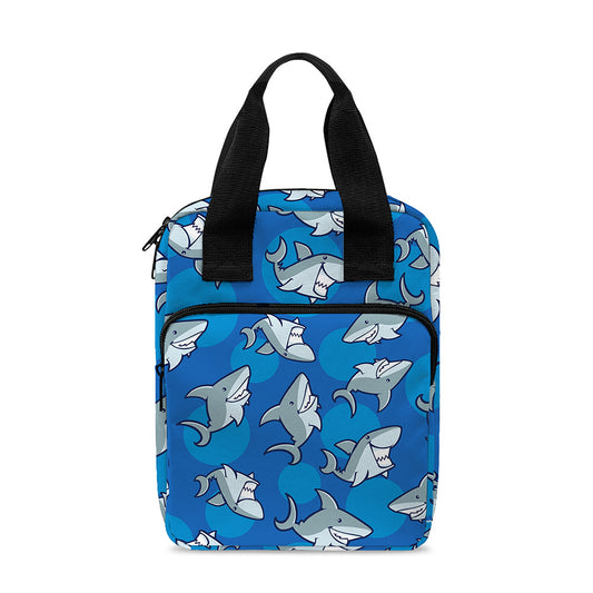 Cartoon Shark Pattern Print Bible Tote Bag