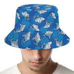 Cartoon Shark Pattern Print Bucket Hat
