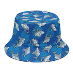 Cartoon Shark Pattern Print Bucket Hat
