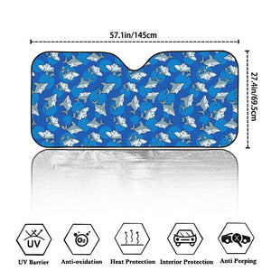 Cartoon Shark Pattern Print Car Windshield Sun Shade