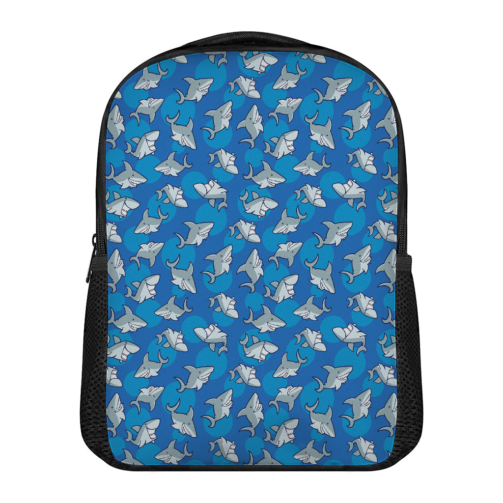 Cartoon Shark Pattern Print Casual Backpack