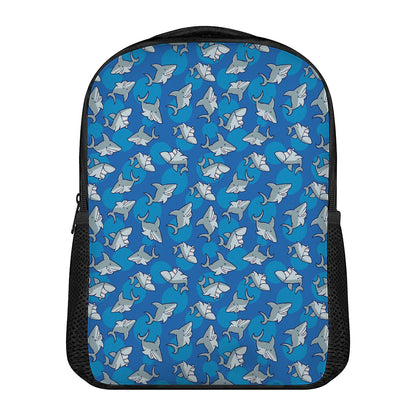 Cartoon Shark Pattern Print Casual Backpack