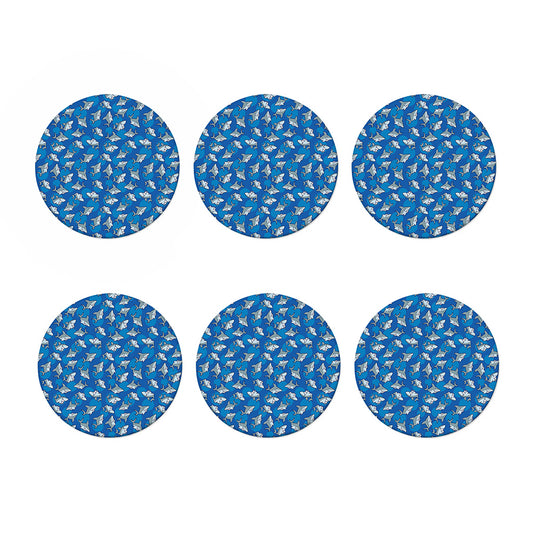 Cartoon Shark Pattern Print Coaster Set