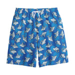 Cartoon Shark Pattern Print Cotton Shorts