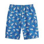 Cartoon Shark Pattern Print Cotton Shorts