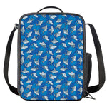 Cartoon Shark Pattern Print Crossbody Lunch Bag
