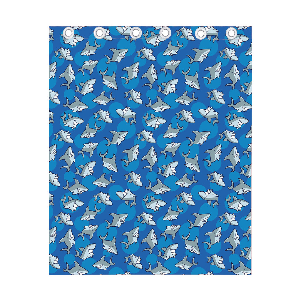 Cartoon Shark Pattern Print Curtain
