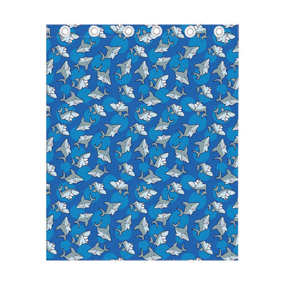 Cartoon Shark Pattern Print Curtain