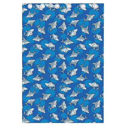 Cartoon Shark Pattern Print Curtain