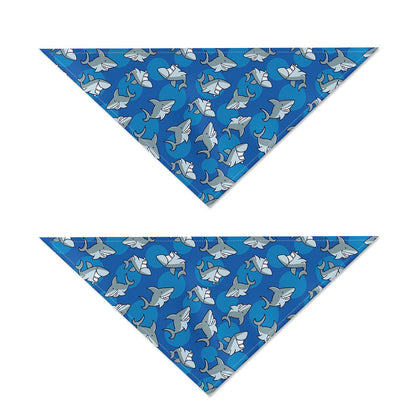 Cartoon Shark Pattern Print Dog Bandana