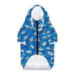 Cartoon Shark Pattern Print Dog Zip Up Hoodie