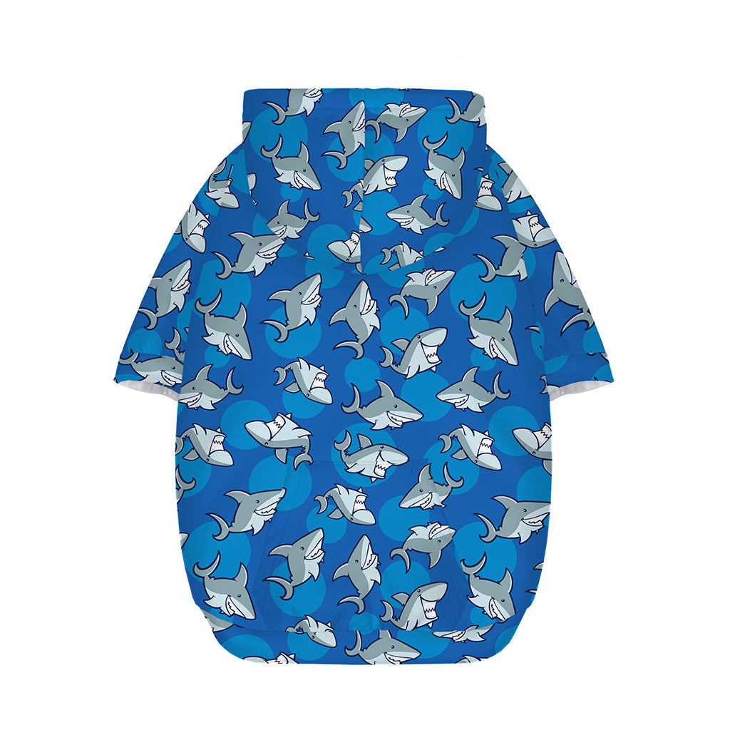Cartoon Shark Pattern Print Dog Zip Up Hoodie