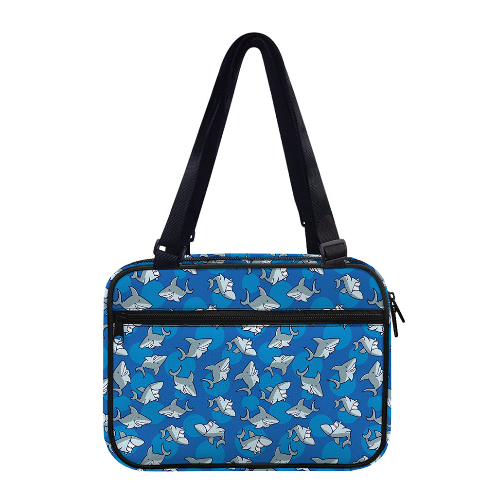 Cartoon Shark Pattern Print Double Strap Bible Bag
