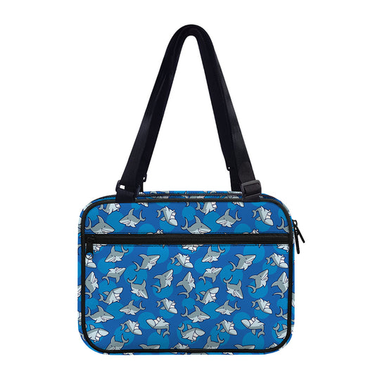 Cartoon Shark Pattern Print Double Strap Bible Bag