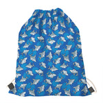 Cartoon Shark Pattern Print Drawstring Bag