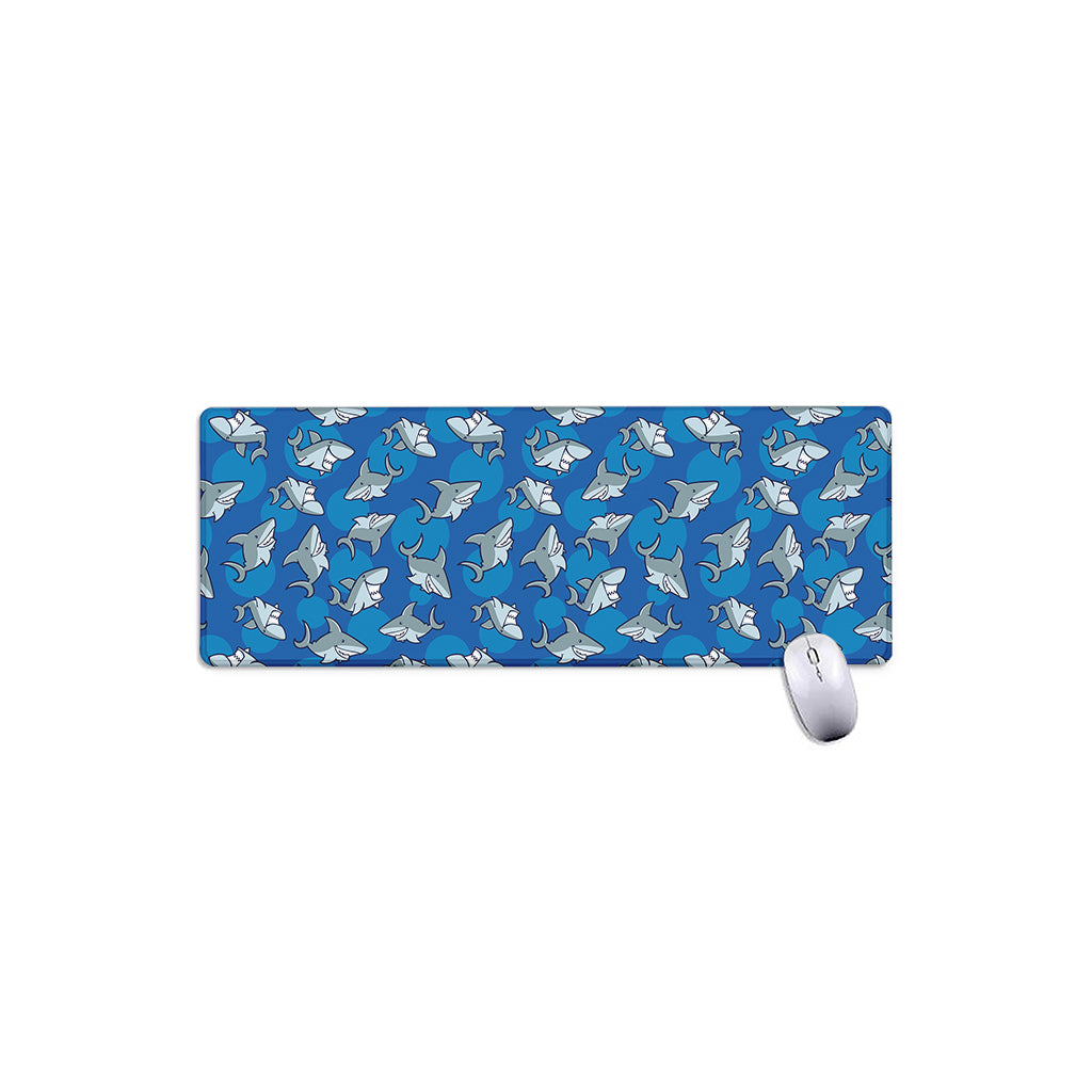 Cartoon Shark Pattern Print Extended Mouse Pad