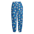 Cartoon Shark Pattern Print Fleece Lined Knit Pants