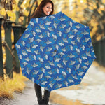 Cartoon Shark Pattern Print Foldable Umbrella