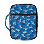 Cartoon Shark Pattern Print Front Pocket Bible Bag