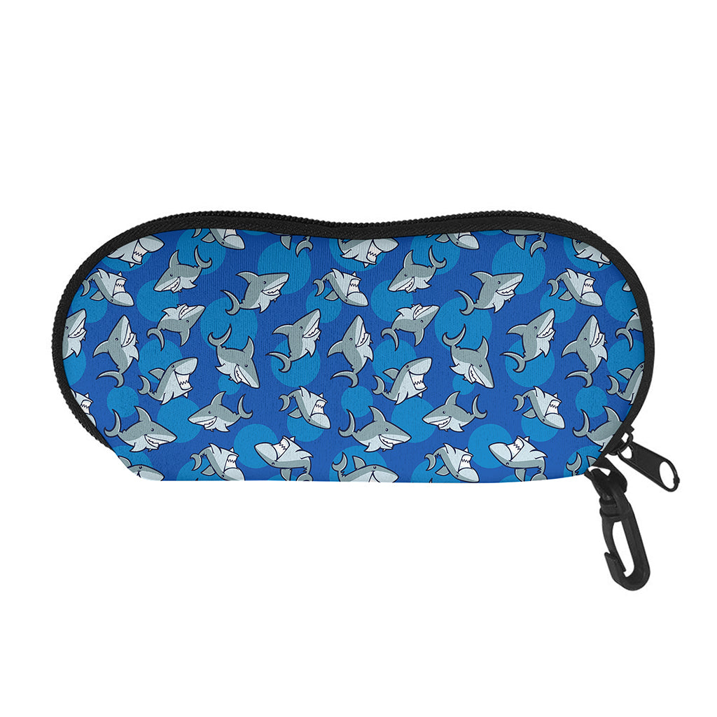 Cartoon Shark Pattern Print Glasses Case