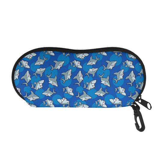 Cartoon Shark Pattern Print Glasses Case