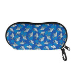 Cartoon Shark Pattern Print Glasses Case