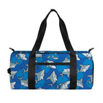 Cartoon Shark Pattern Print Gym Bag