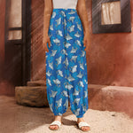 Cartoon Shark Pattern Print Harem Pants