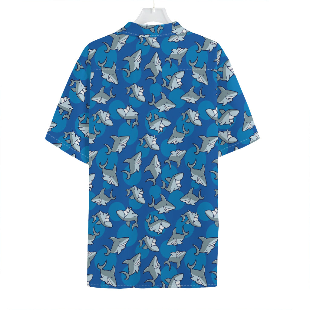 Cartoon Shark Pattern Print Hawaiian Shirt