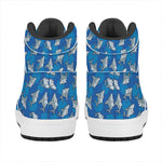Cartoon Shark Pattern Print High Top Leather Sneakers